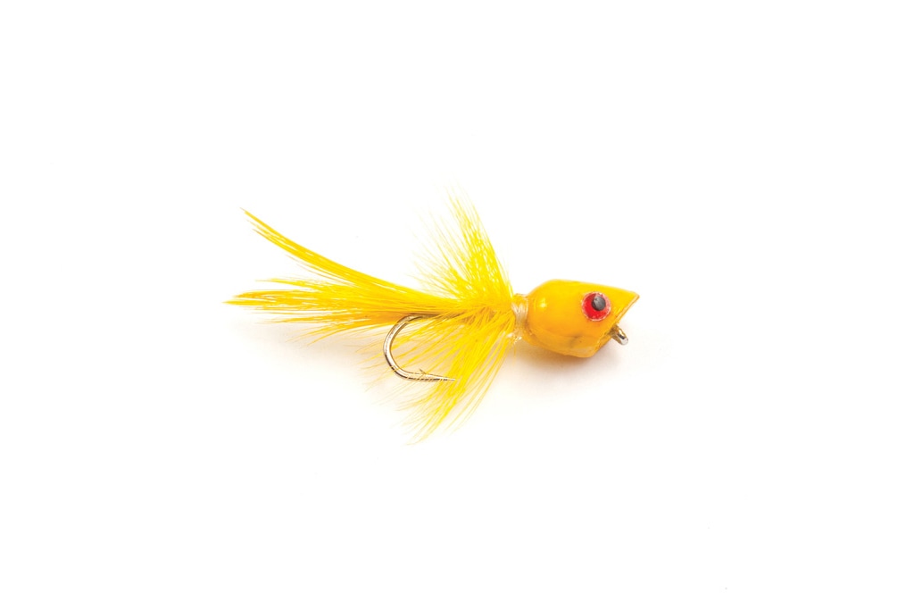 Bluegill Bug Popper Yellow S12, Warmwater Flies