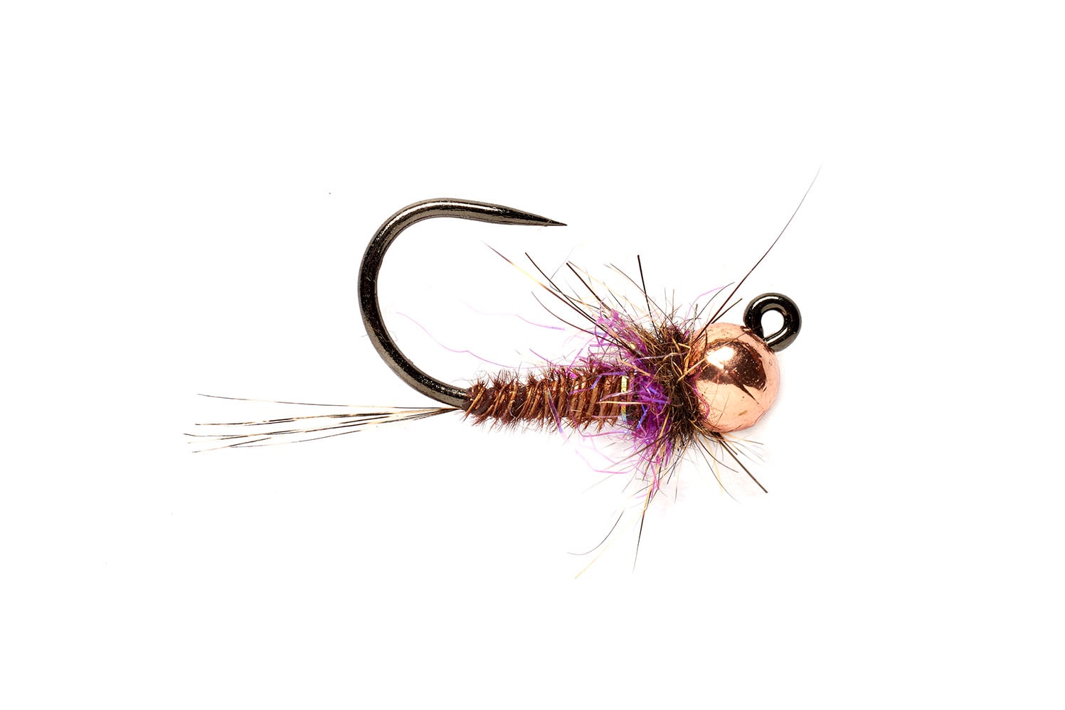 Hot Spot Pheasant Tail Jig Purple Barbless