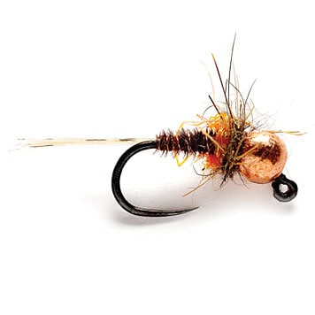 Hot Spot Pheasant Tail Jig Orange (TBH) Barbless