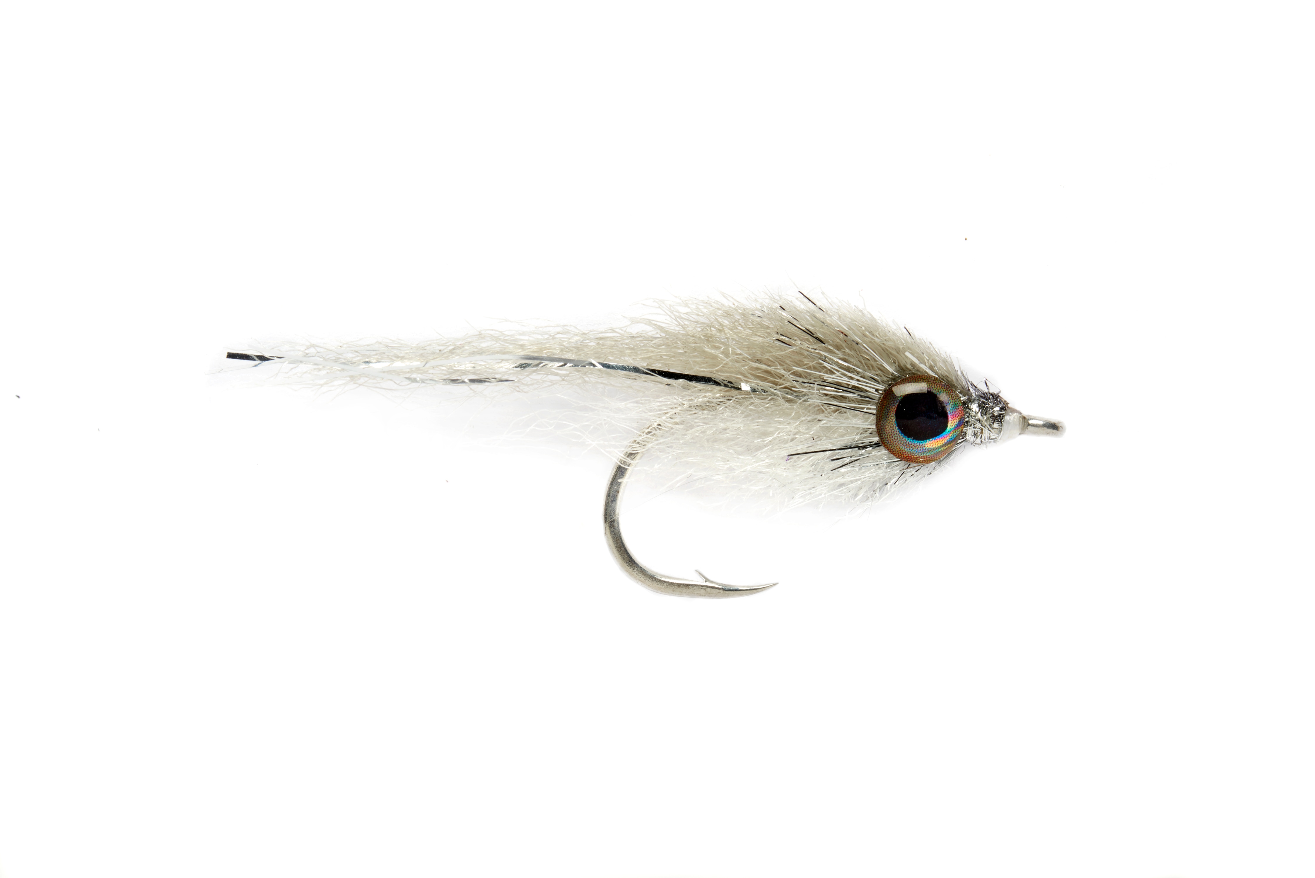 Salty Minnow Gray & White S2 Fishing Fly, Saltwater Flies