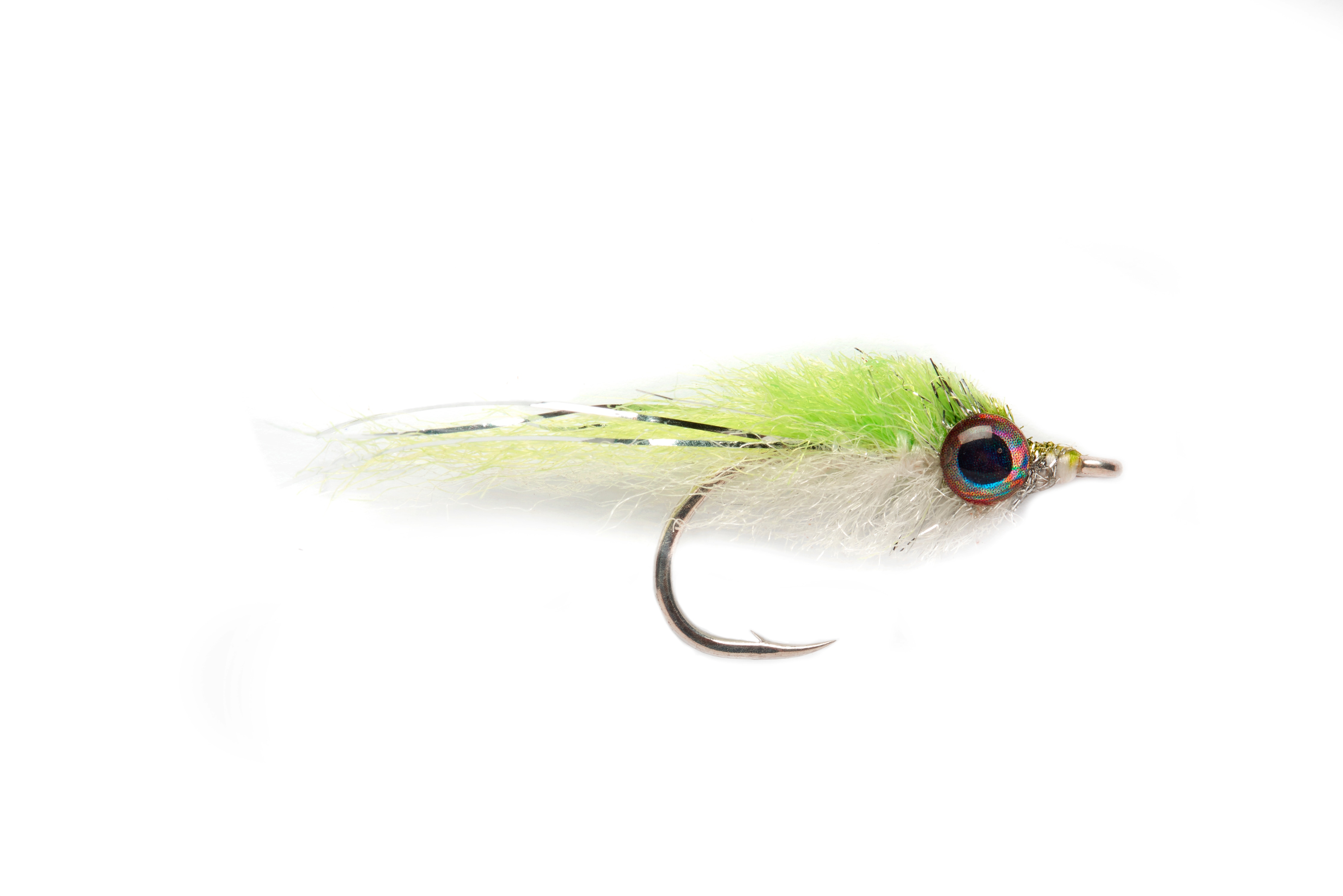 Salty Minnow Chart & White S2 Fishing Fly, Saltwater Flies