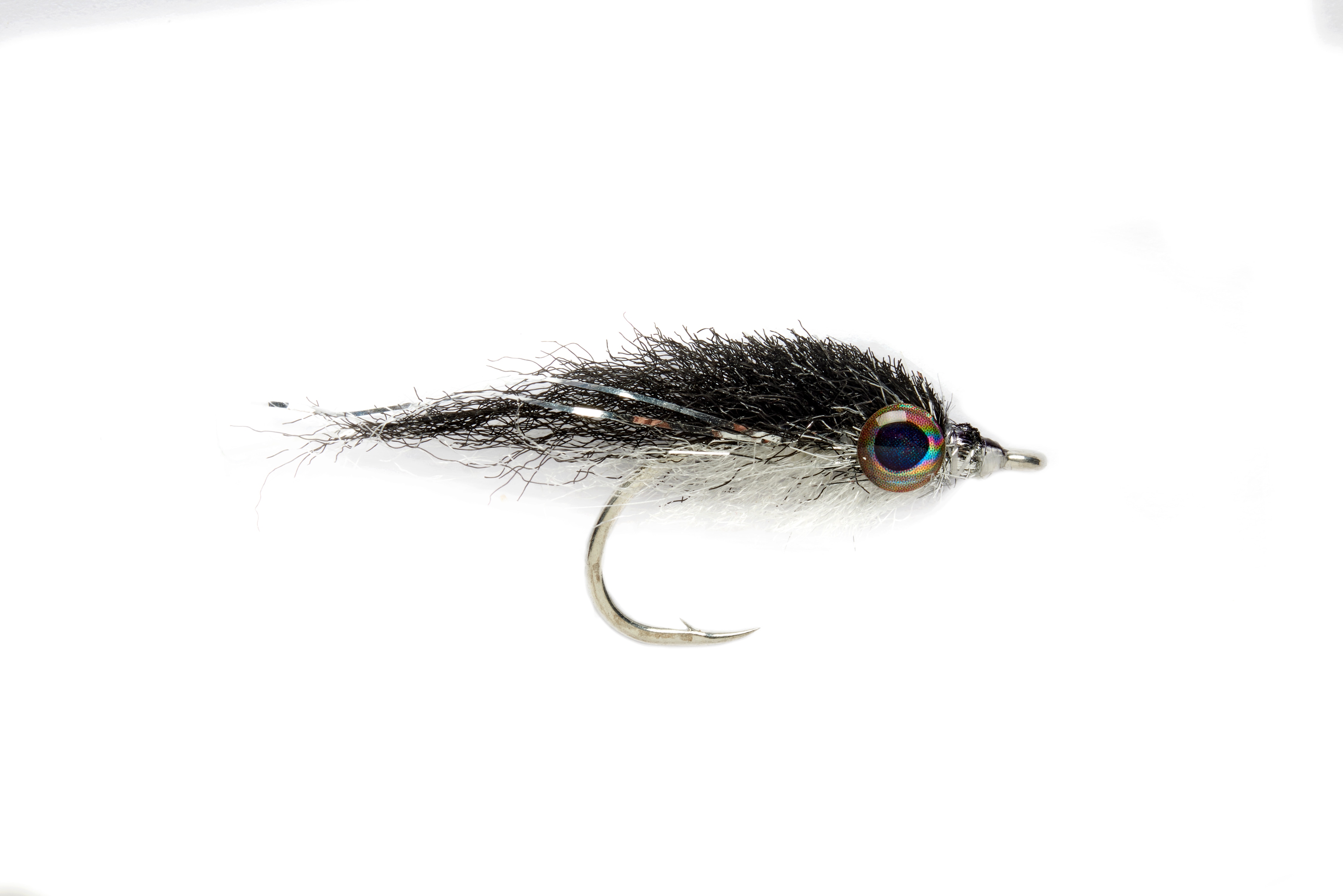 Salty Minnow Black & White S2 Fishing Fly, Saltwater Flies