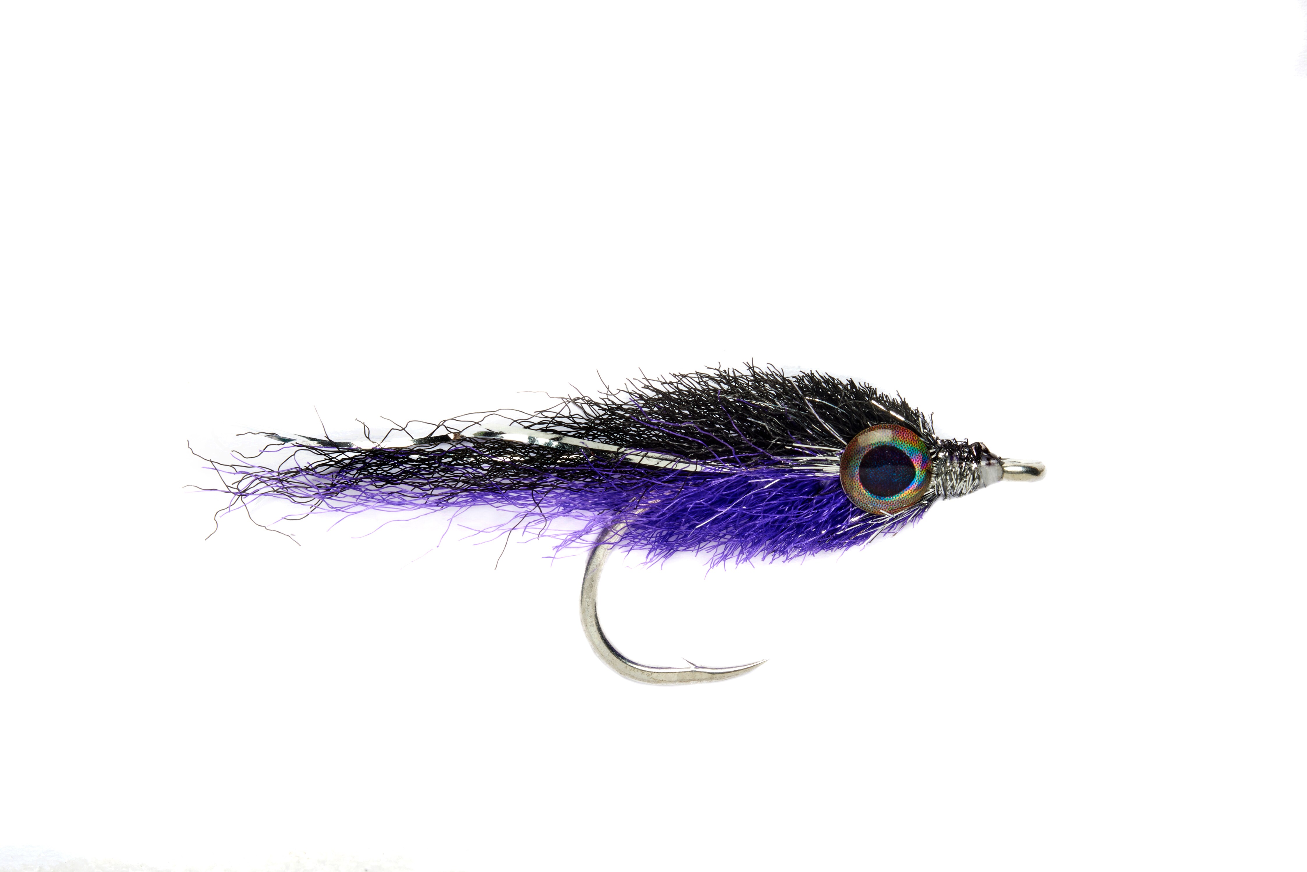 Salty Minnow Black & Purple S2 Fishing Fly, Saltwater Flies