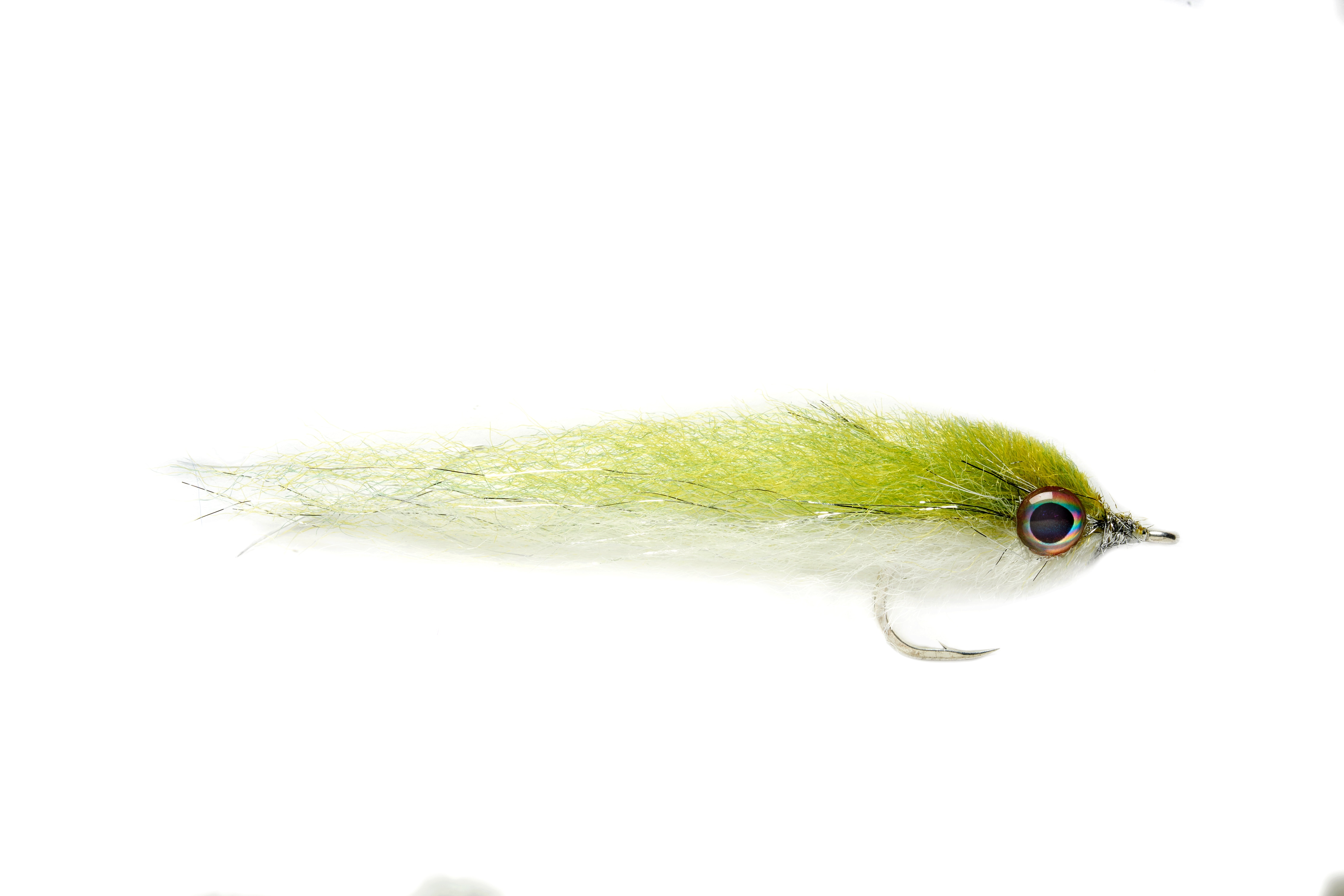 Salty Mullet Olive & White S1/0 Fishing Fly, Saltwater Flies