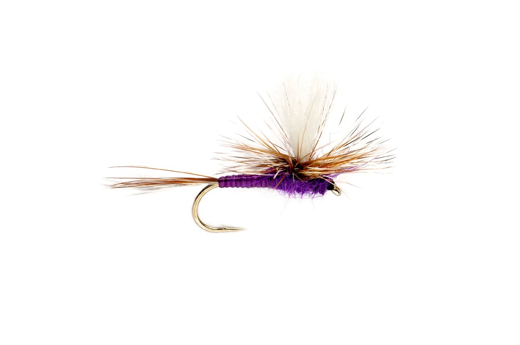 Purple Parachute Adams S18 Fishing Fly, Dry Flies