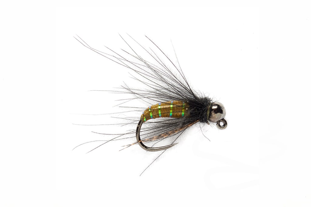 Callie's Jiggable Caddis Olive Barbless