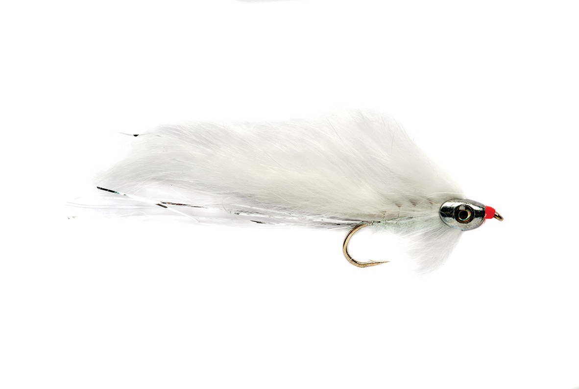 Fish Skull Zonker White S4 Fishing Fly, Streamers