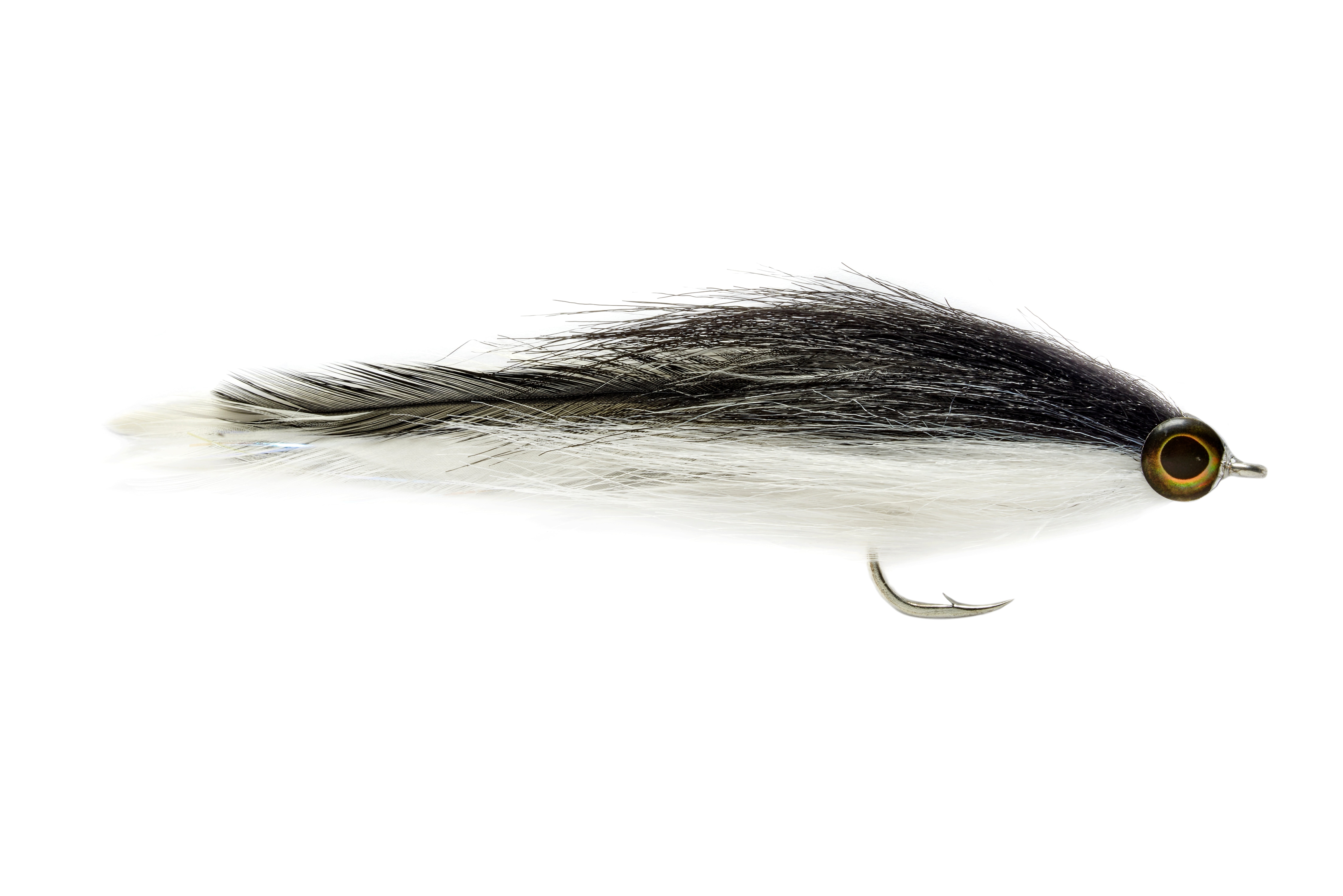 Two Tone Brushy Black & White S6/0 Fishing Fly