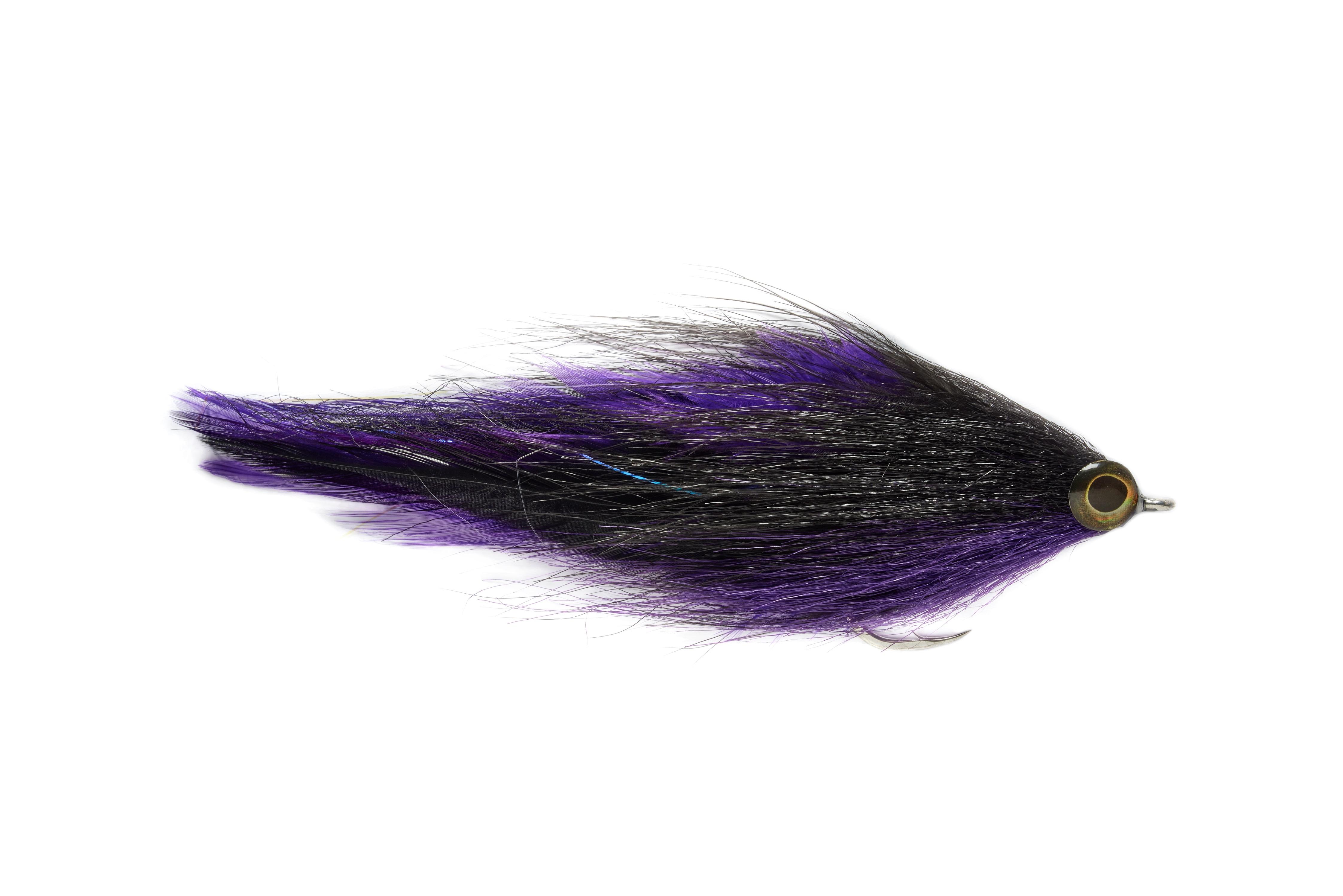 Two Tone Brushy Black & Purple S6/0 Fishing Fly, Saltwater Flies