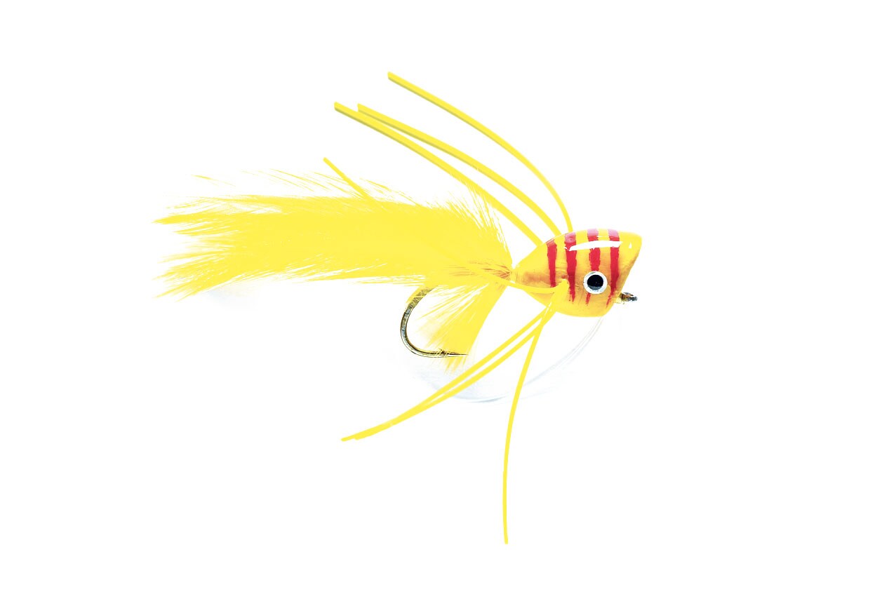 Bass Popper Yellow & Red S6, Warmwater Flies