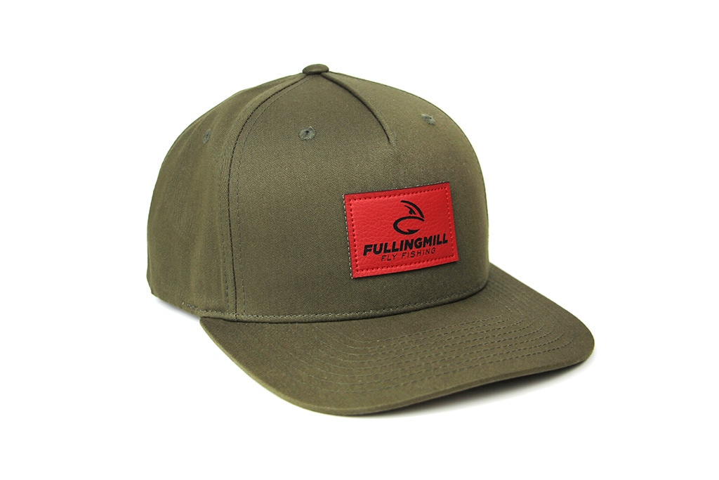 Pre Curved Trucker Green Cap with Leather FM Logo