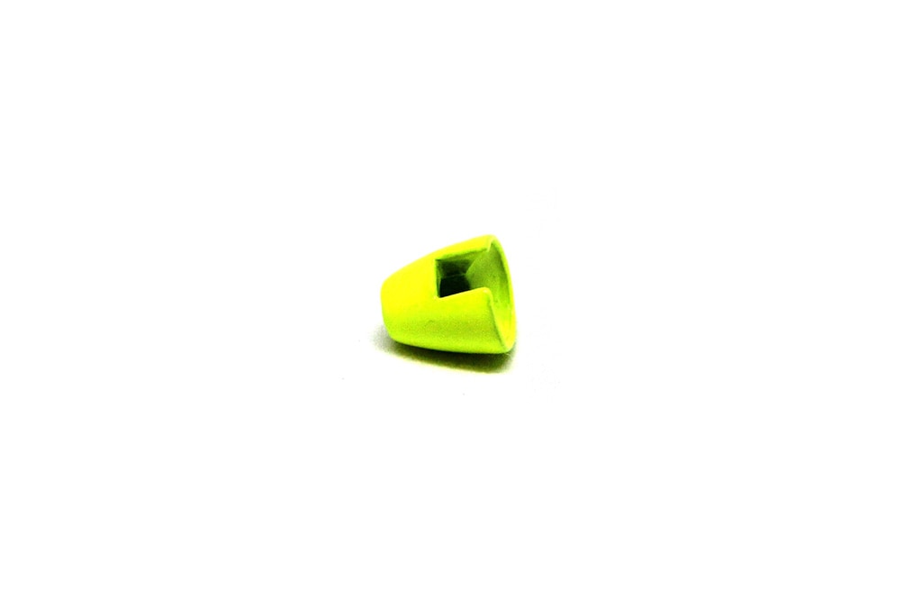 Painted Fluorescent Chartreuse Slotted Tungsten Conehead