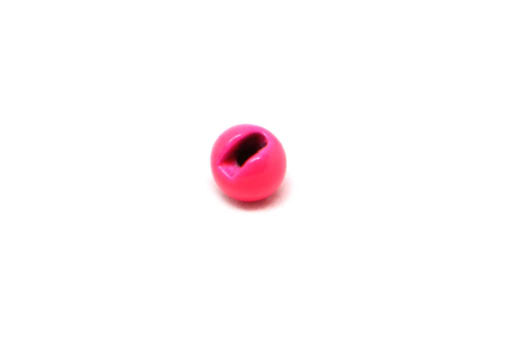 Fluorescent Pink Painted Slotted Tungsten Beads