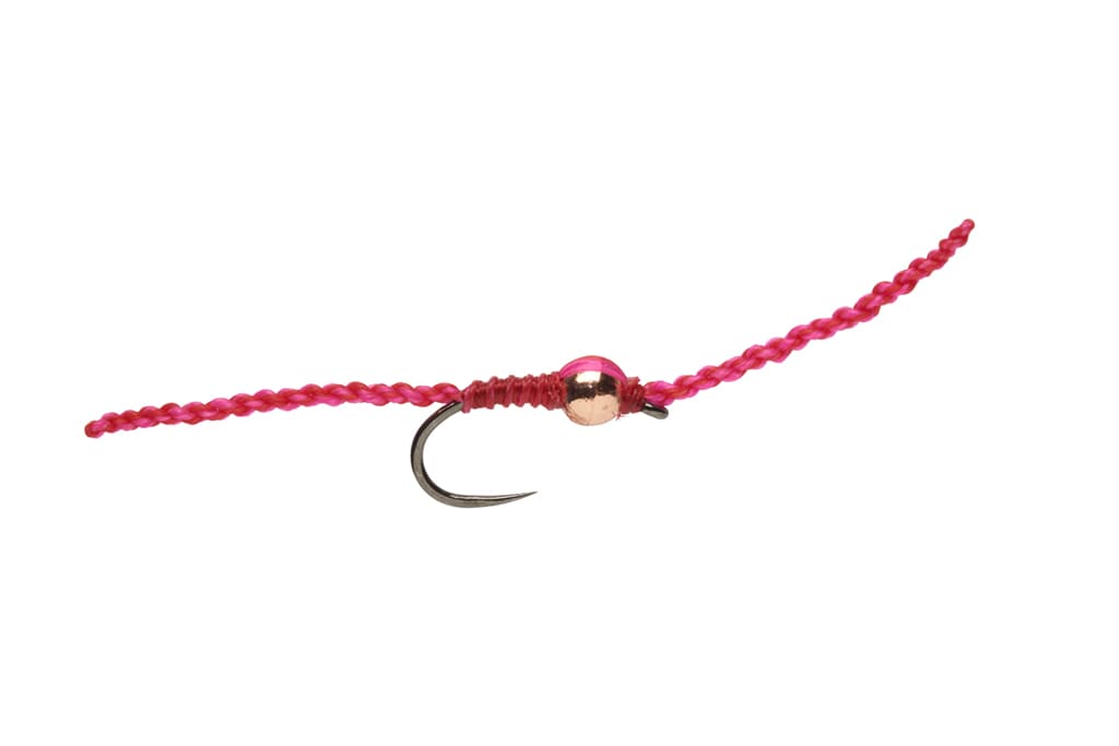 Olsens Barbless DNA Worm Pink & Red 10d, Nymphs