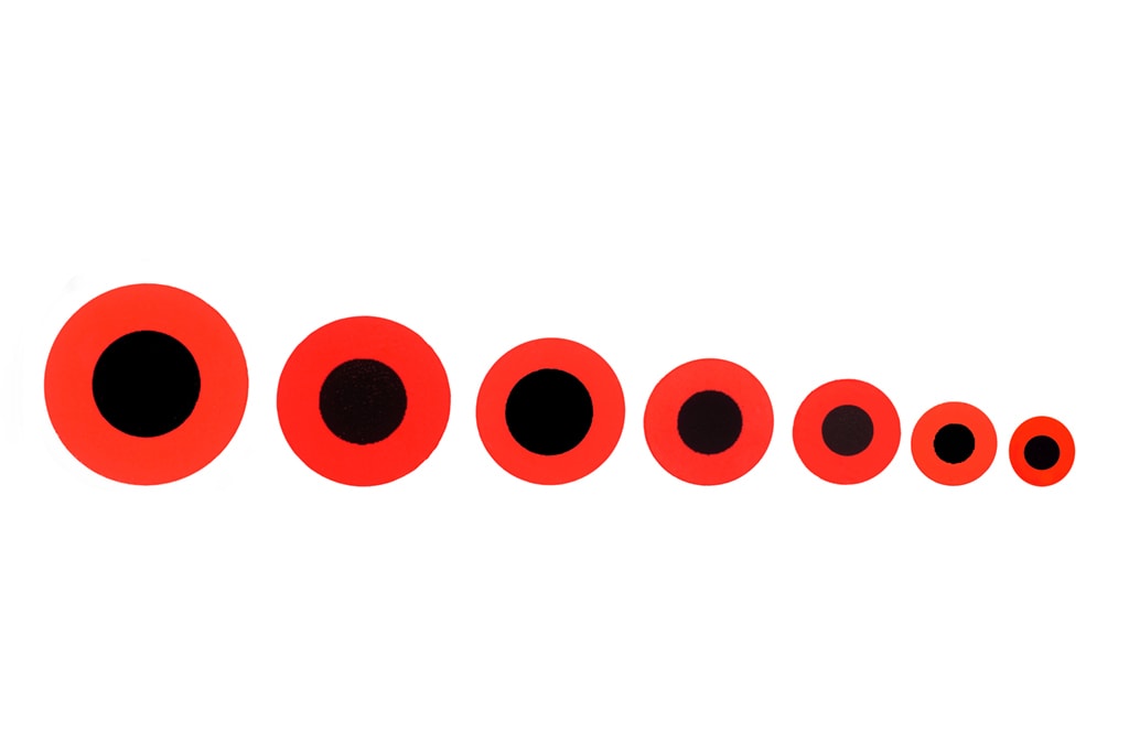 Flat Stick On Eye Fluorescent Red
